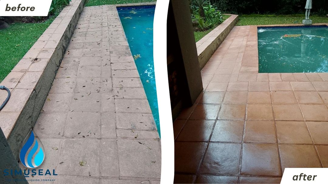 Before and after — Colour-enhancing seal, Johannesburg