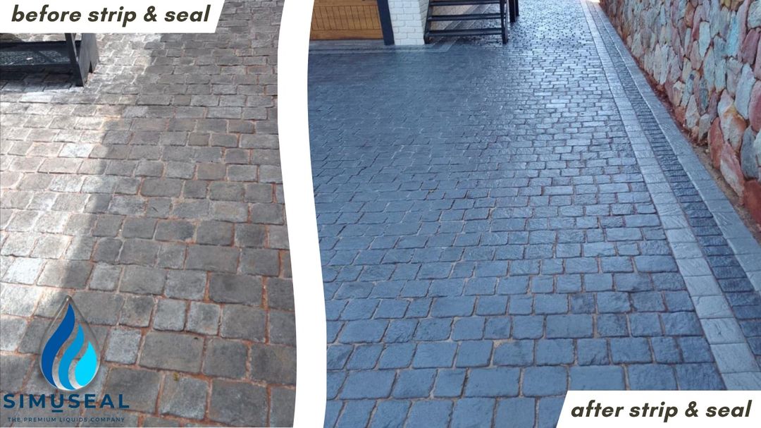 Before and after — Tinted paver seal, Johannesburg