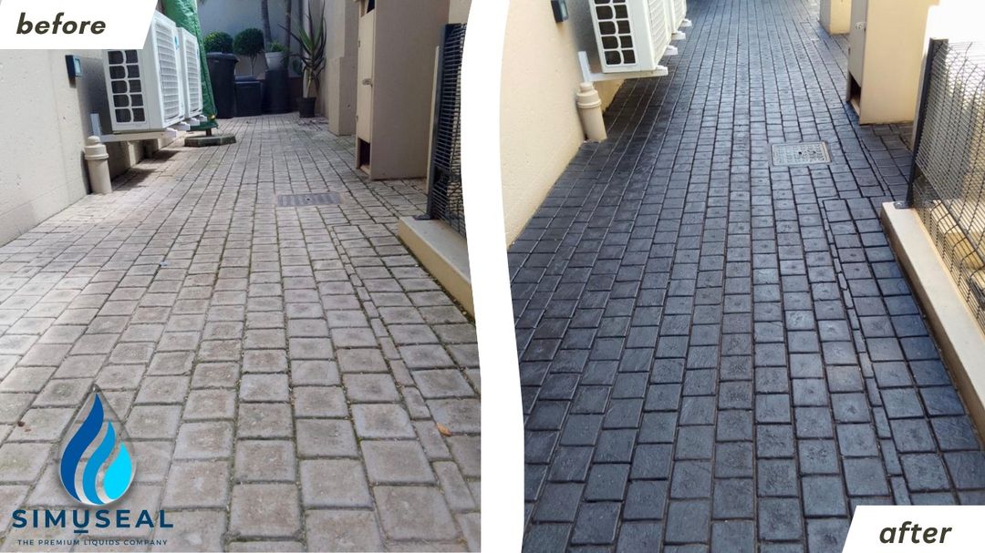 Before and after — Cobble driveway seal, Johannesburg