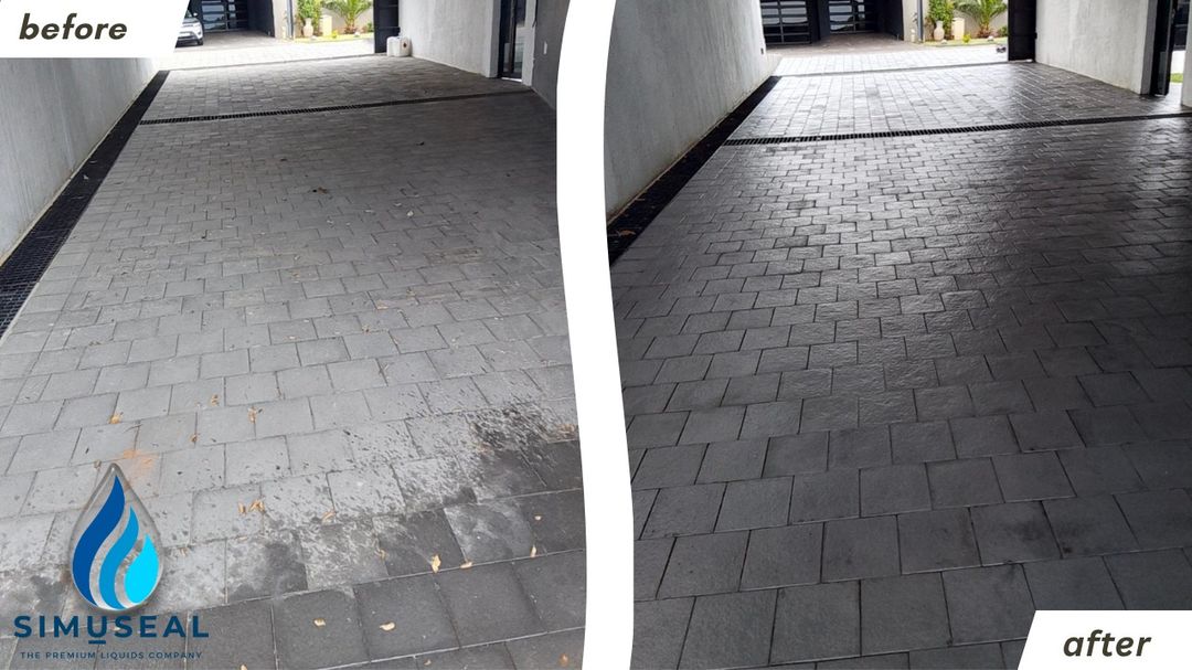 Before and after — Charcoal wet-look finish, Johannesburg