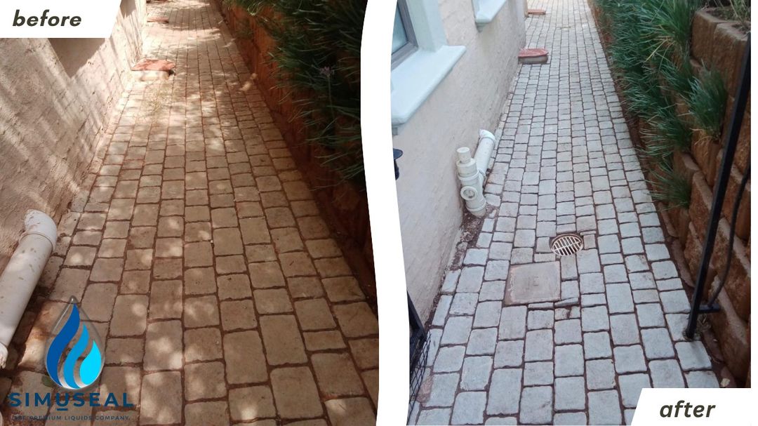 Before and after — Herringbone tile seal, Johannesburg