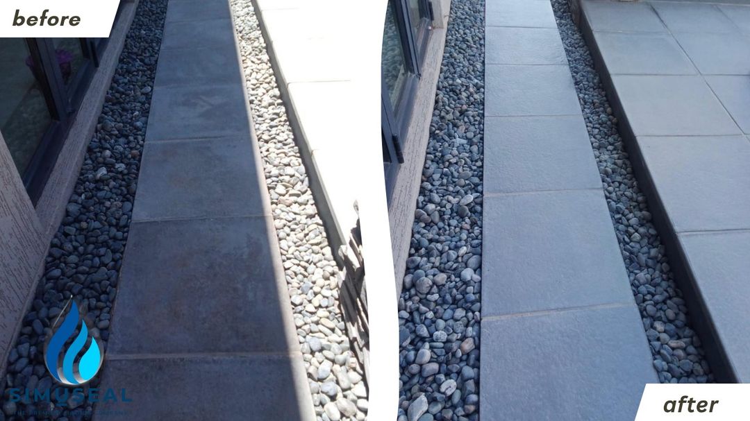 Before and after — Face-brick paving seal, Johannesburg